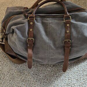 Weekend Bag, soft-sided, canvas and leather